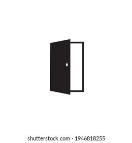 Open door icon on white background. Vector drawing.