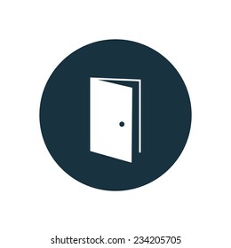 open door icon on white background 