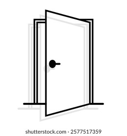 Open Door icon on white background vector illustration.