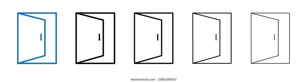Open door icon Outline vector logo for web ui