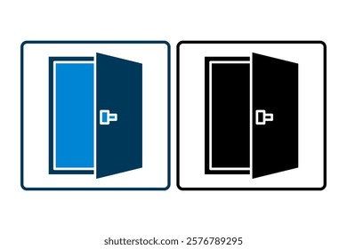 Open Door icon. icon related to Start Up. suitable for web site, app, user interfaces, printable etc. solid icon style. simple vector design editable