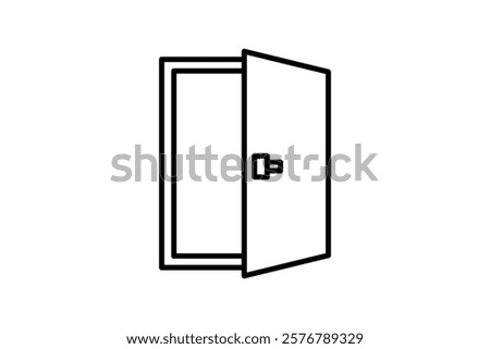 Open Door icon. icon related to Start Up. suitable for web site, app, user interfaces, printable etc. line icon style. simple vector design editable