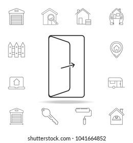 Open Door icon. Set of sale real estate element icons. Premium quality graphic design. Signs, outline symbols collection icon for websites, web design, mobile app on white background