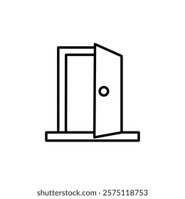 open door icon Simple outline illustration