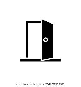 open door icon Simple thin line logo