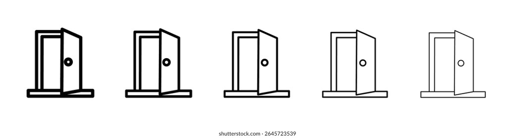 open door icon simple vector outline logo
