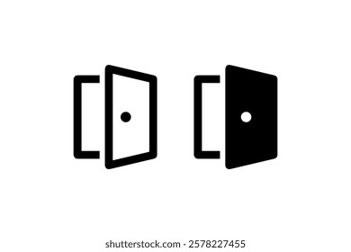 Open Door Icon Symbolizing Entrance or Exit Vector