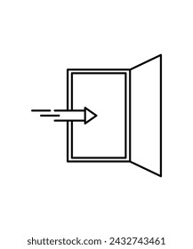 icono de puerta abierta, icono de vector de mejor línea.