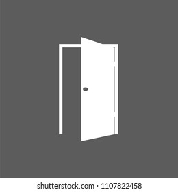 Open door icon. Vector illustration, flat design.