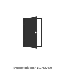 Open door icon. Vector illustration, flat design.