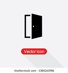 Open The Door Icon Vector Illustration In Flat Style Eps10