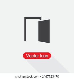 Open Door Icon, Door Icon Vector Illustration Eps10
