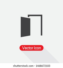 Open Door Icon, Door Icon Vector Illustration Eps10