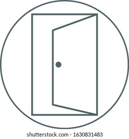 Open door icon. Vector illustration