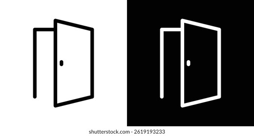 Open door icon. vector illustration, pictogram isolated. editable