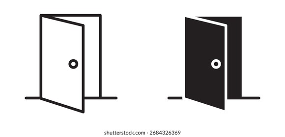 ícone de porta aberta, ilustração de vetor .
