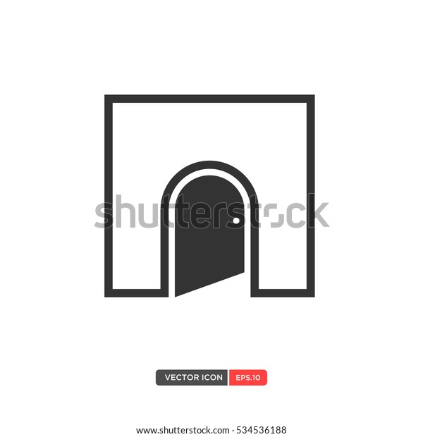 Open Door Icon Vector Vector Illustration Stock Vector Royalty Free