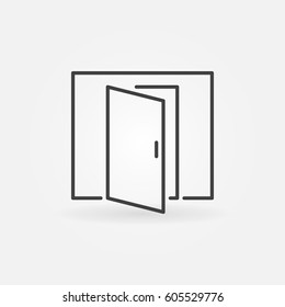 Open door icon - vector minimal square symbol or design element