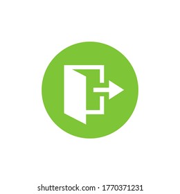 abrir el vector de icono de puerta en fondo blanco