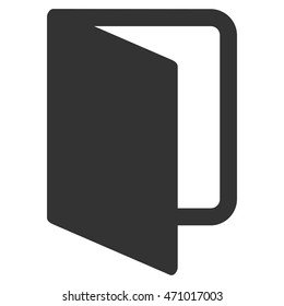 Open Door icon. Vector style is flat iconic symbol with rounded angles, gray color, white background.