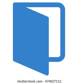 Open Door icon. Vector style is flat iconic symbol with rounded angles, cobalt color, white background.