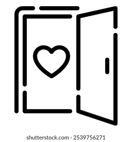 Ícone de porta aberta para web, app, infográfico, etc