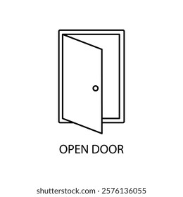 open door icons  symbol vector elements for infographic web