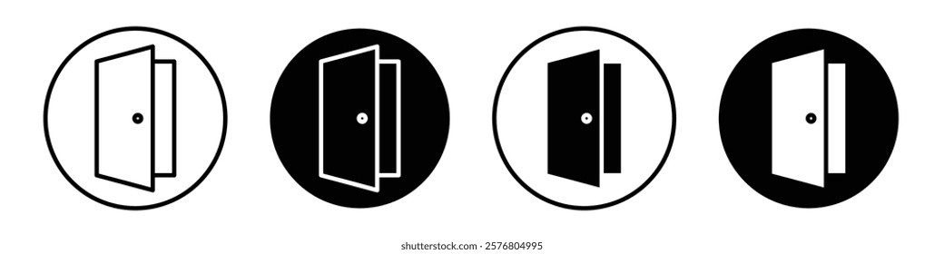 Open door icons vector pack for web designs