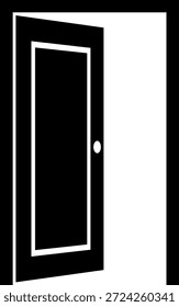 Offene Tür, einzelne Vektorgrafik-Silhouette