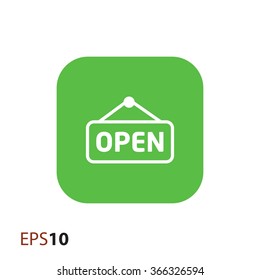 Open door label icon for web and mobile
