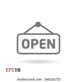 Open door label icon for web and mobile