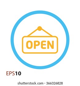 Open door label icon for web and mobile