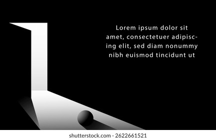 Open door with light going through it with Silhouette on shadow, with text space for quote, Concept of education solution and future of children