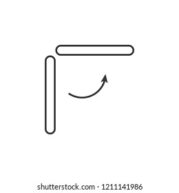 Open, door line icon. Simple, modern flat vector illustration for mobile app, website or desktop app on gray background