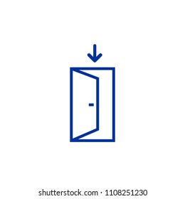 open door line vector icon