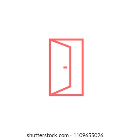 open door line vector icon