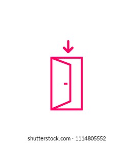 open door line vector icon