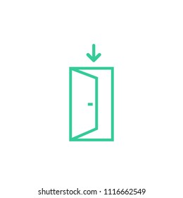 open door line vector icon