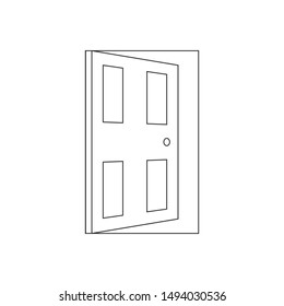 Open door line vector icon