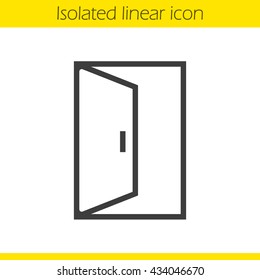 Open door linear icon. Doorway thin line illustration. Building exit contour symbol. Vector isolated outline drawing
