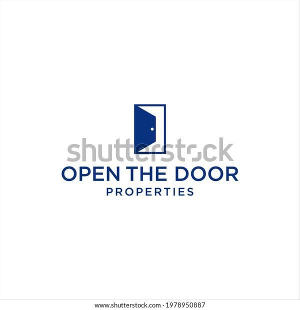 Open Door Logo Design Properties Vector Stock Vector (Royalty Free ...