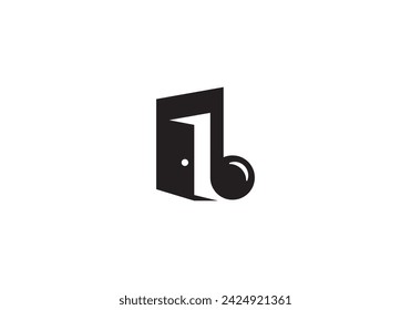 open door logo design, room music studio symbol icon template