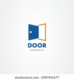Open the door logo design silhouette property apartment furniture icon symbol