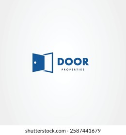 Open the door logo design silhouette property apartment furniture icon symbol