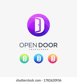 open door logo house home