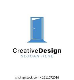 open door logo Ideas. Inspiration logo design. Template Vector Illustration. Isolated On White Background
