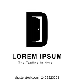 open door logo illustration combined alphabet letter D