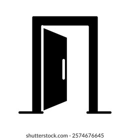 Open door logo in negative space icon

