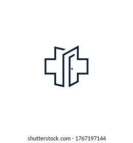 open the door medicine vector logo template