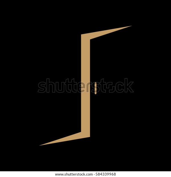 Open Door Night Vector Icon Stock Vector Royalty Free 584339968
